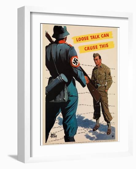 Loose Talk Can Cause This, 1942-Adolph Treidler-Framed Giclee Print