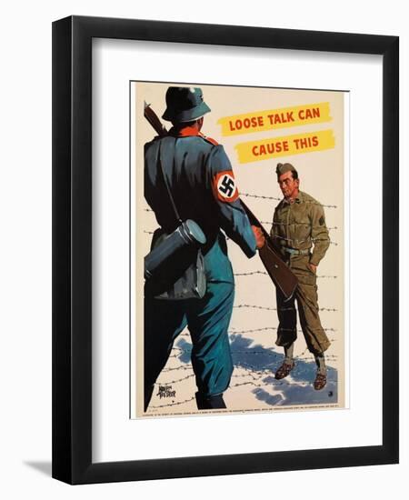 Loose Talk Can Cause This, 1942-Adolph Treidler-Framed Premium Giclee Print