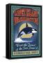 Lopez Island, WA - Orca Whale Vintage Sign-Lantern Press-Framed Stretched Canvas