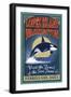 Lopez Island, WA - Orca Whale Vintage Sign-Lantern Press-Framed Art Print