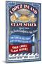 Lopez Island, Washington - Clam Shack Vintage Sign-Lantern Press-Mounted Art Print