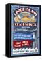 Lopez Island, Washington - Clam Shack Vintage Sign-Lantern Press-Framed Stretched Canvas