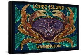 Lopez Island, Washington - Dungeness Crab Mosaic-Lantern Press-Framed Stretched Canvas