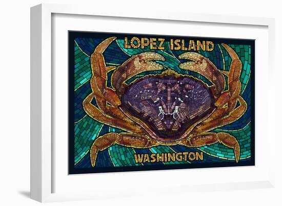 Lopez Island, Washington - Dungeness Crab Mosaic-Lantern Press-Framed Art Print