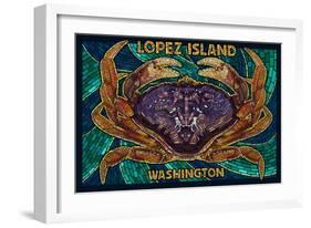 Lopez Island, Washington - Dungeness Crab Mosaic-Lantern Press-Framed Art Print