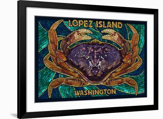 Lopez Island, Washington - Dungeness Crab Mosaic-Lantern Press-Framed Premium Giclee Print