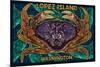 Lopez Island, Washington - Dungeness Crab Mosaic-Lantern Press-Mounted Premium Giclee Print
