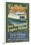 Lopez Island, Washington - Ferry Ride-Lantern Press-Framed Art Print