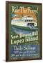 Lopez Island, Washington - Ferry Ride-Lantern Press-Framed Art Print