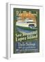 Lopez Island, Washington - Ferry Ride-Lantern Press-Framed Art Print