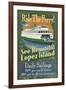 Lopez Island, Washington - Ferry Ride-Lantern Press-Framed Art Print