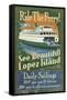 Lopez Island, Washington - Ferry Ride-Lantern Press-Framed Stretched Canvas