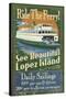 Lopez Island, Washington - Ferry Ride-Lantern Press-Stretched Canvas