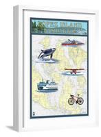 Lopez Island, Washington - Nautical Chart-Lantern Press-Framed Art Print
