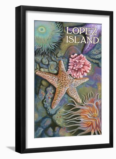 Lopez Island, Washington - Tidepool-Lantern Press-Framed Art Print