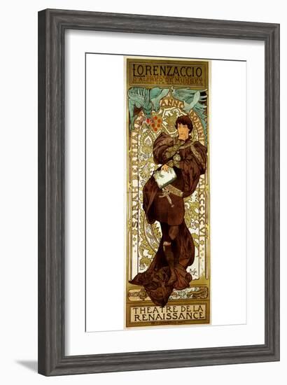 Loranzaccio -Theatre Renaissance-Alphonse Mucha-Framed Art Print