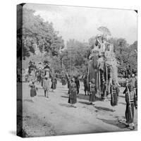 Lord and Lady Harding Riding an Elephant, India, 1913-HD Girdwood-Stretched Canvas
