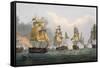 Lord Bridport's Action Off Port L'Orient, June 23rd 1795-Thomas Whitcombe-Framed Stretched Canvas