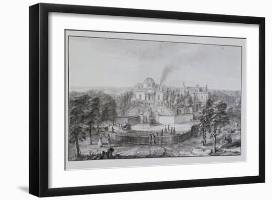 Lord Burlington's Chiswick Villa, from the South-East (Pen and Ink with Wash on Paper)-Jacques Rigaud-Framed Giclee Print