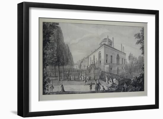 Lord Burlington's Neo-Palladian Villa at Chiswick and the Jacobean House (Pen and Ink with Wash on-Jacques Rigaud-Framed Giclee Print