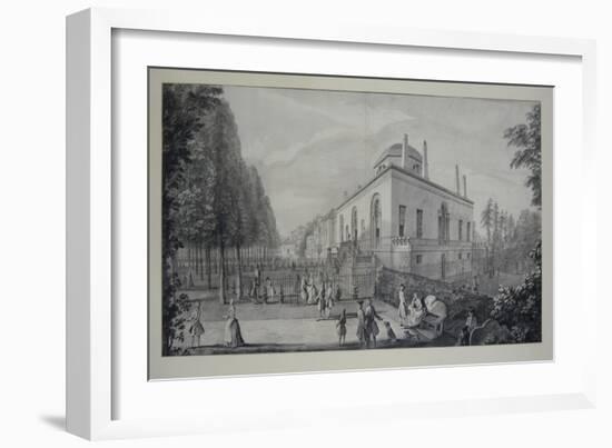 Lord Burlington's Neo-Palladian Villa at Chiswick and the Jacobean House (Pen and Ink with Wash on-Jacques Rigaud-Framed Giclee Print