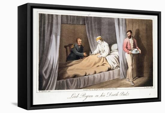 Lord Byron on His Death Bed, from the Last Days of Lord Byron by William Parry, Pub. 1825-Robert Seymour-Framed Stretched Canvas