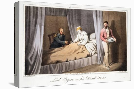 Lord Byron on His Death Bed, from the Last Days of Lord Byron by William Parry, Pub. 1825-Robert Seymour-Stretched Canvas