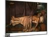 Lord Byron on His Deathbed, C.1826 (Oil on Canvas)-Joseph Denis Odevaere-Mounted Giclee Print