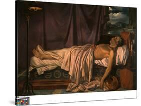 Lord Byron on His Deathbed, C.1826 (Oil on Canvas)-Joseph Denis Odevaere-Stretched Canvas