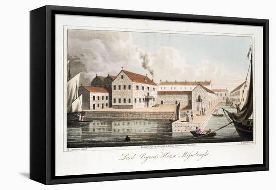 Lord Byron's House at Missolonghi, from the Last Days of Lord Byron by William Parry, Pub. 1825-Robert Seymour-Framed Stretched Canvas