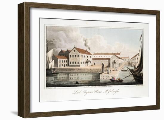 Lord Byron's House at Missolonghi, from the Last Days of Lord Byron by William Parry, Pub. 1825-Robert Seymour-Framed Giclee Print