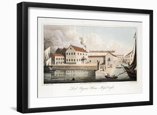 Lord Byron's House at Missolonghi, from the Last Days of Lord Byron by William Parry, Pub. 1825-Robert Seymour-Framed Giclee Print