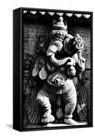 Lord Ganesh Wooden Sculpture, Mysore Temple, Karnataka, India, 1985-null-Framed Stretched Canvas