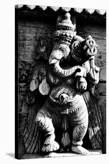 Lord Ganesh Wooden Sculpture, Mysore Temple, Karnataka, India, 1985-null-Stretched Canvas
