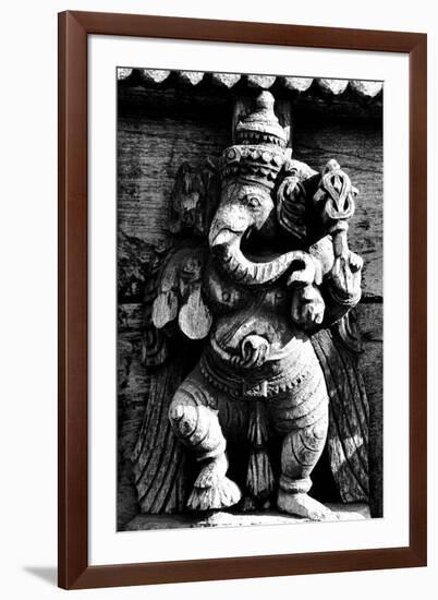 Lord Ganesh Wooden Sculpture, Mysore Temple, Karnataka, India, 1985-null-Framed Photographic Print