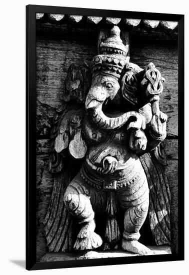 Lord Ganesh Wooden Sculpture, Mysore Temple, Karnataka, India, 1985-null-Framed Photographic Print