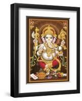 Lord Ganesha - Hindu Elephant Headed Deity - God of Wisdom, Knowledge and New Beginnings-null-Framed Art Print