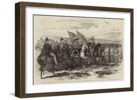 Lord Gough, Marshal Pelissier, and Staff, Inspecting the Troops at the Head-Quarters in the Crimea-Robert Thomas Landells-Framed Giclee Print