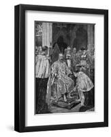 Lord Great Chamberlain Presenting Spurs to the King-John Charlton-Framed Art Print