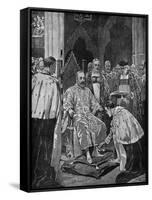 Lord Great Chamberlain Presenting Spurs to the King-John Charlton-Framed Stretched Canvas