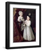 Lord Grey and Lady Mary West as Children-William Hogarth-Framed Giclee Print