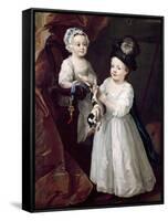 Lord Grey and Lady Mary West as Children-William Hogarth-Framed Stretched Canvas