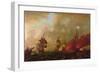 Lord Howe and the Comte d'Estaing Off Rhode Island, 9th August 1778-Robert Wilkins-Framed Giclee Print
