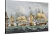 Lord Howe in the Queen Charlotte, 1794, Engraved Sutherland, Jenkins's 'Naval Achievements', 1816-Thomas Whitcombe-Stretched Canvas