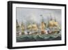 Lord Howe in the Queen Charlotte, 1794, Engraved Sutherland, Jenkins's 'Naval Achievements', 1816-Thomas Whitcombe-Framed Giclee Print