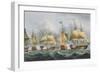 Lord Howe in the Queen Charlotte, 1794, Engraved Sutherland, Jenkins's 'Naval Achievements', 1816-Thomas Whitcombe-Framed Giclee Print