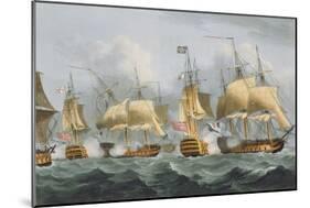 Lord Howe in the Queen Charlotte, 1794, Engraved Sutherland, Jenkins's 'Naval Achievements', 1816-Thomas Whitcombe-Mounted Giclee Print