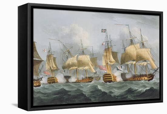 Lord Howe in the Queen Charlotte, 1794, Engraved Sutherland, Jenkins's 'Naval Achievements', 1816-Thomas Whitcombe-Framed Stretched Canvas