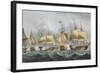 Lord Howe in the Queen Charlotte, 1794, Engraved Sutherland, Jenkins's 'Naval Achievements', 1816-Thomas Whitcombe-Framed Giclee Print