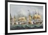 Lord Howe in the Queen Charlotte, 1794, Engraved Sutherland, Jenkins's 'Naval Achievements', 1816-Thomas Whitcombe-Framed Giclee Print